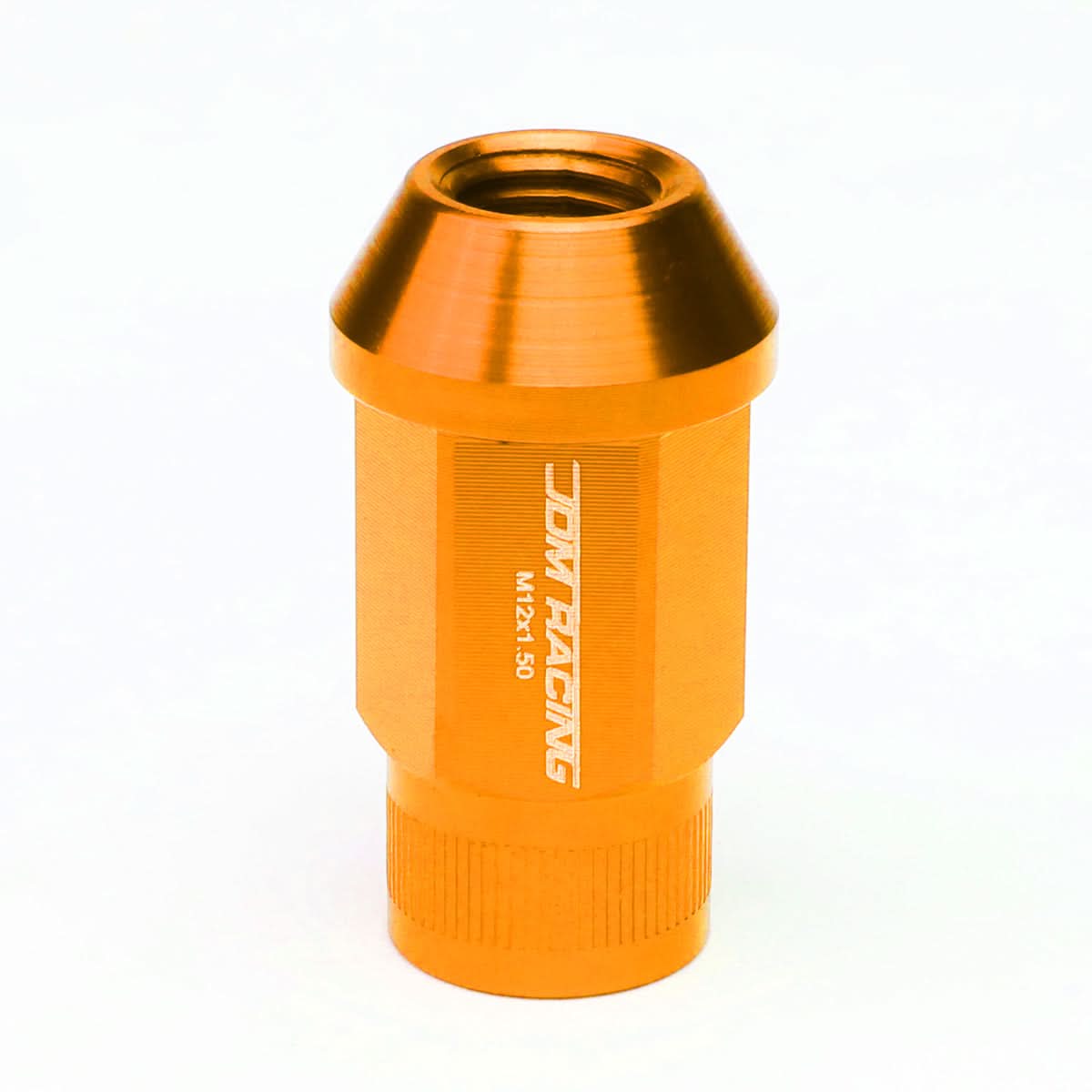 M12x1.5 Aluminum Lug Nuts - 44mm Extended Acorn Knurled - Orange 20pc