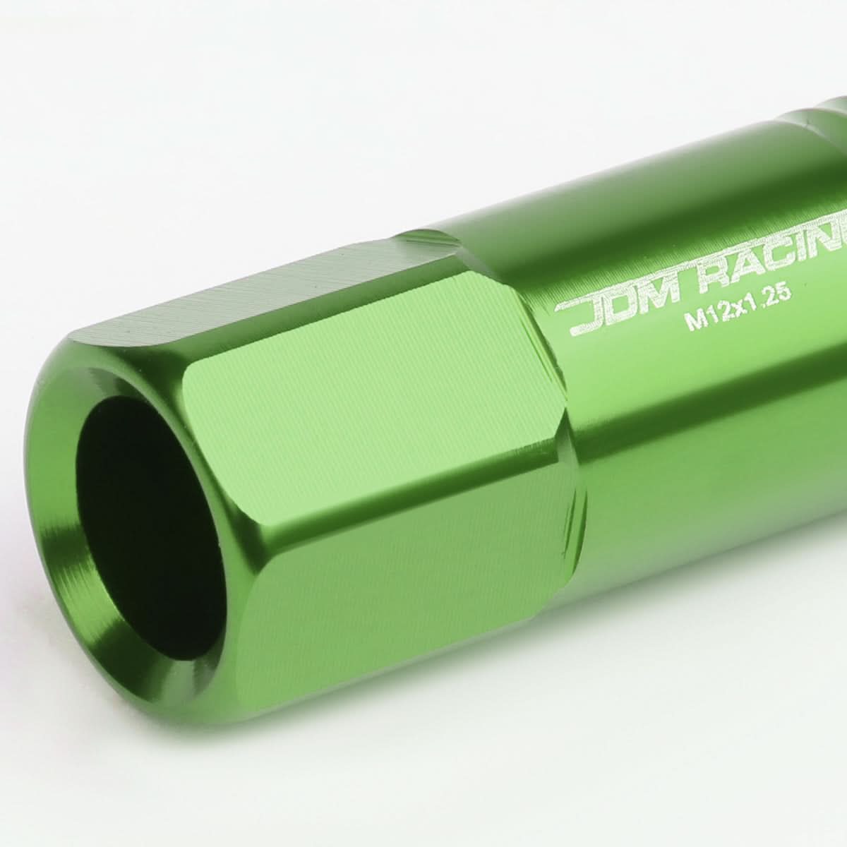 M12 X 1.25 Extended Aluminum Lug Nuts - Green 20pc Set