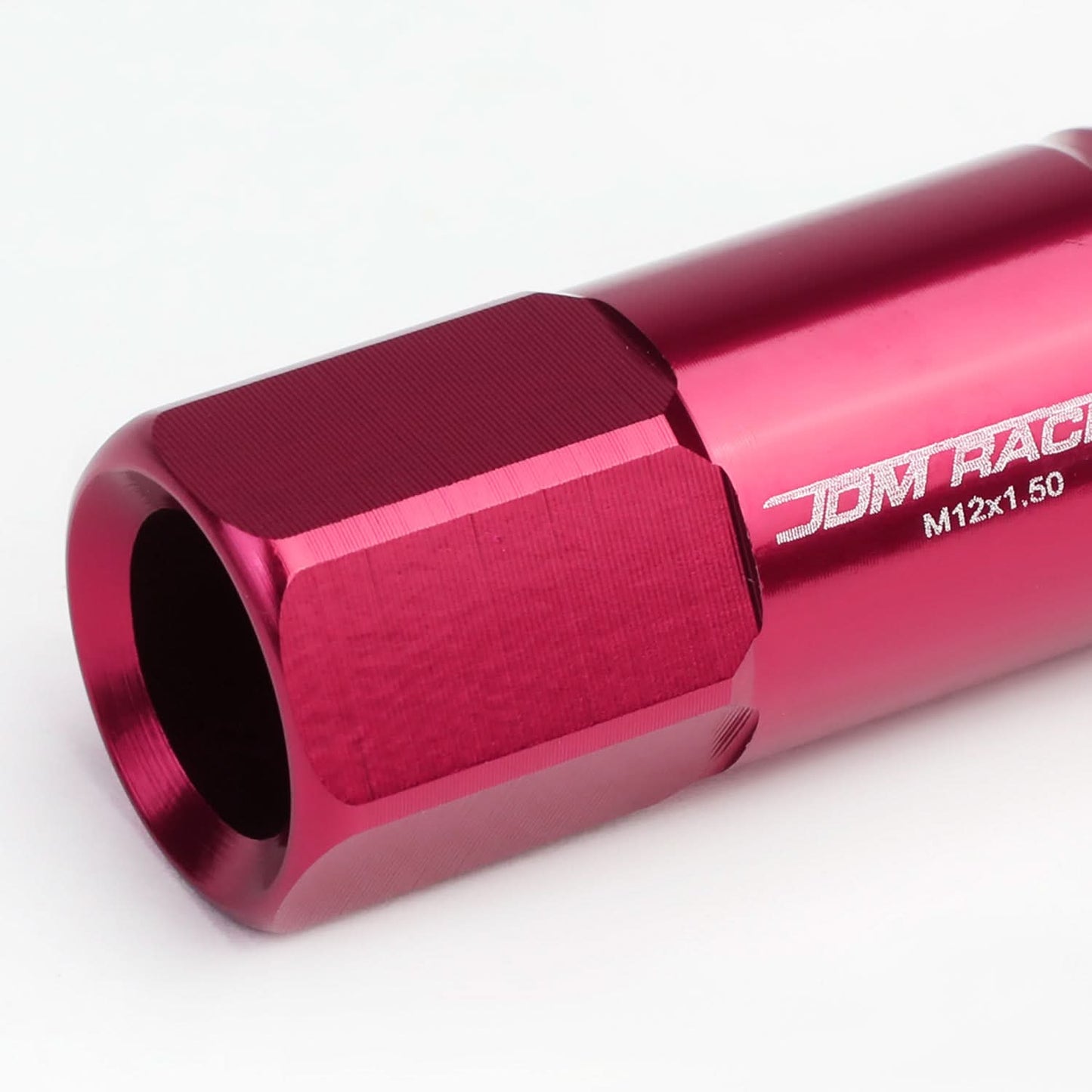 Extended Aluminum Lug Nuts M12 x 1.5 Rib Shank 20pc Pink