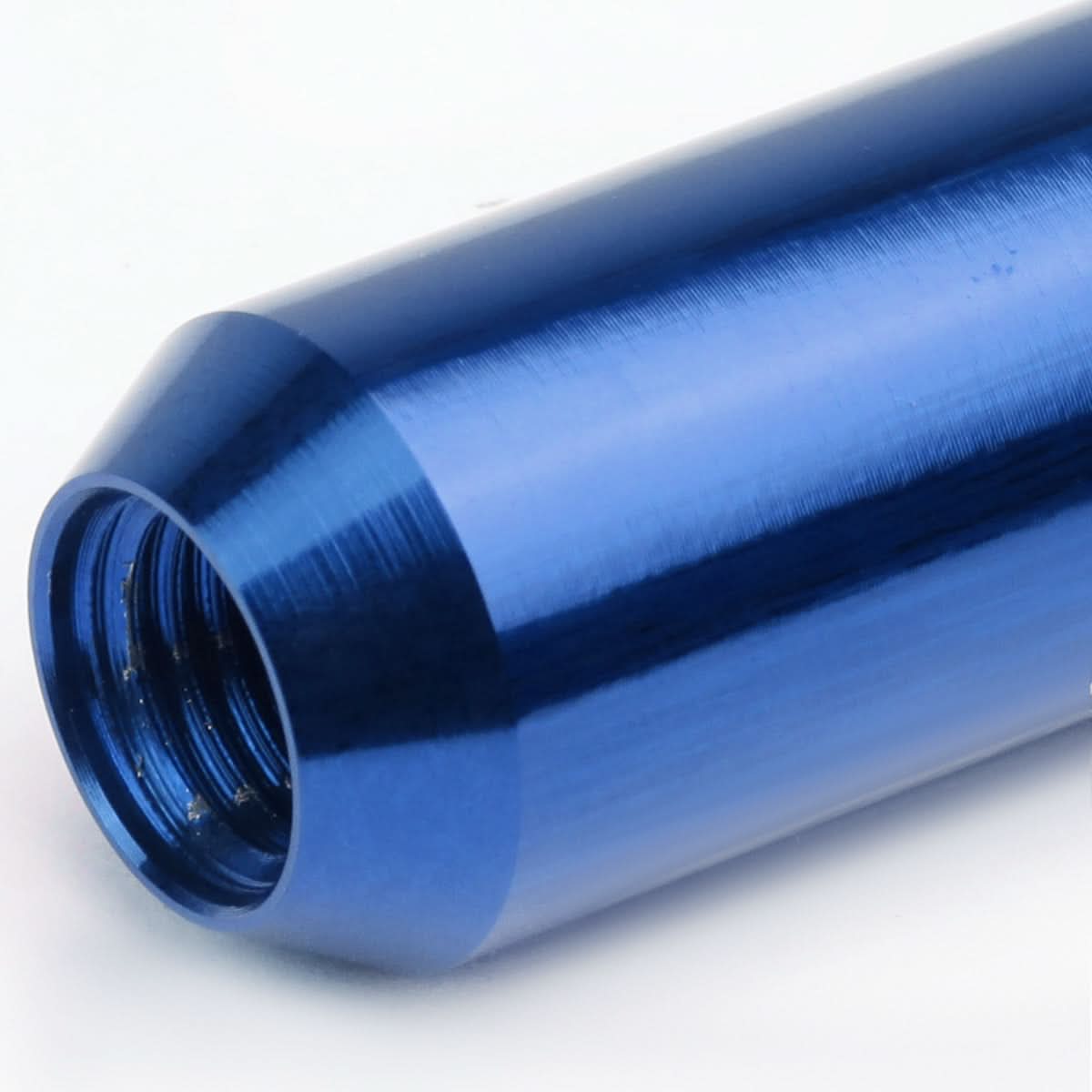 M12 x 1.25 Extended Open End Lug Nuts w/ Locks - Blue Aluminum