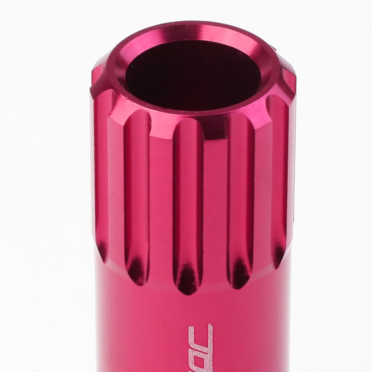 M12 x 1.25 Extended Pink Aluminum Lug Nuts Set - 16 Pcs + 4 Locks