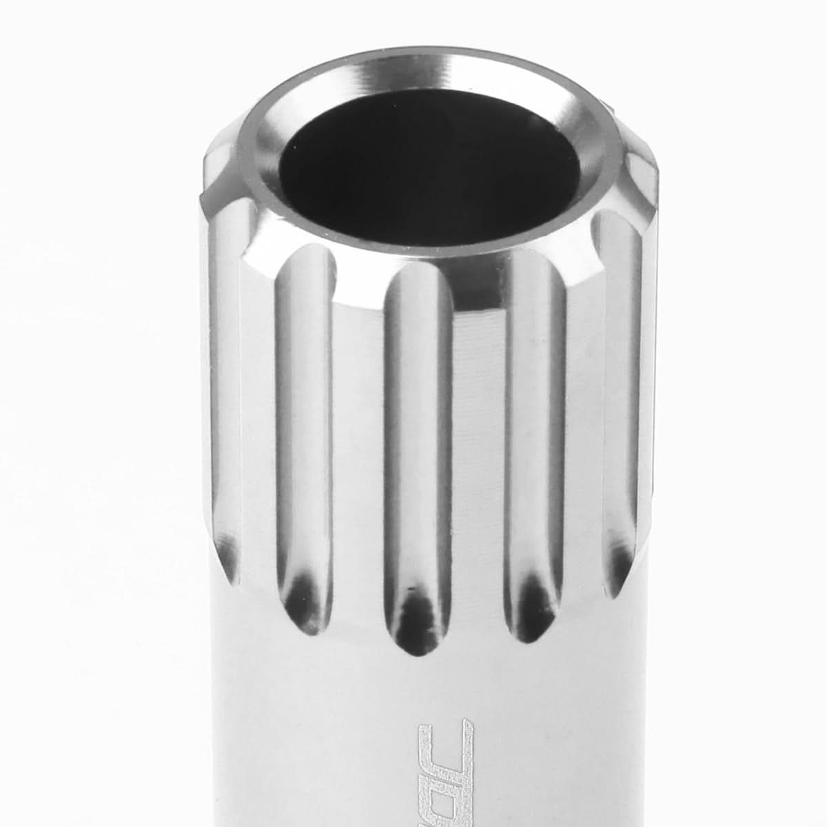 M12 x 1.25 Extended Aluminum Lug Nuts Set with Locks - Silver