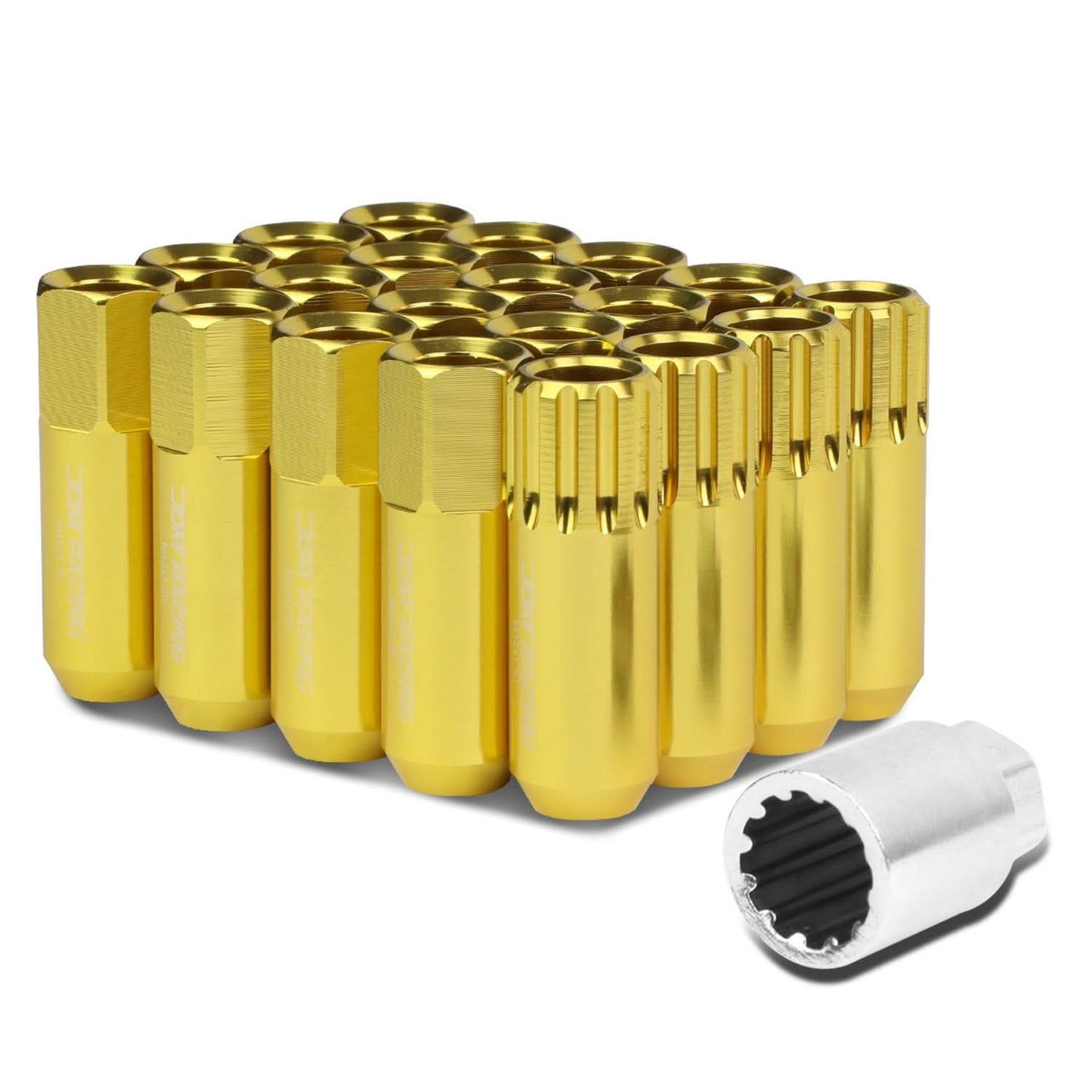 M12 x 1.5 400 Style Extended Lug Nuts with Locks - Aluminum