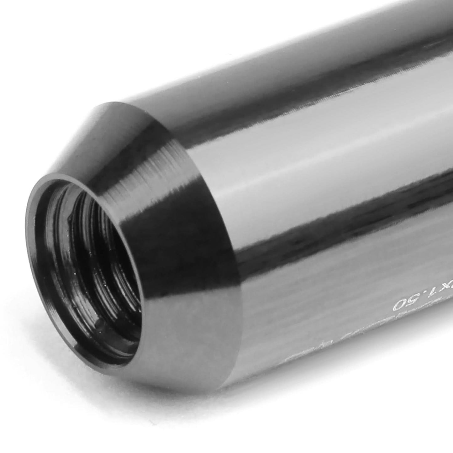 M12 x 1.5 Extended Open End Lug Nuts 20pc Set Gun Metal Aluminum