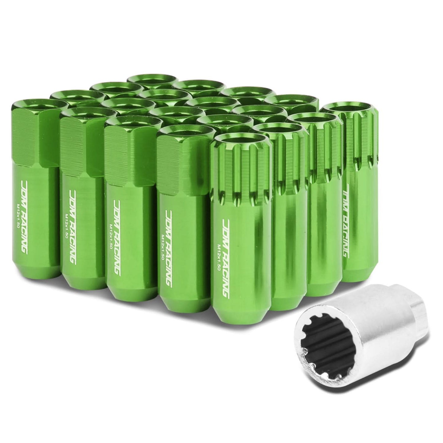 M12 x 1.5 Extended Lug Nuts Set with Locks - Aluminum