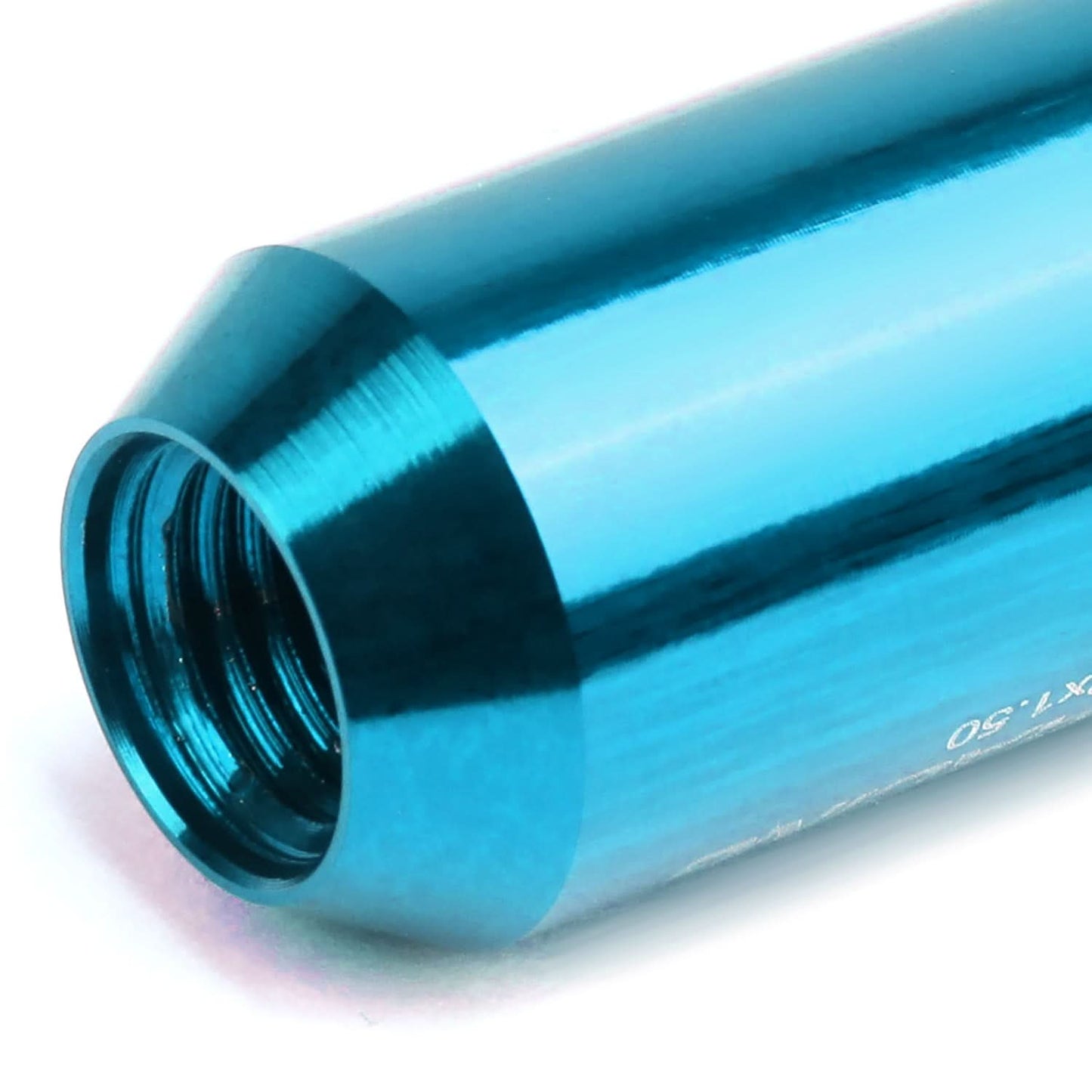 Universal 400 Style Extended Open End Lug Nuts M12x1.5 Light Blue Aluminum