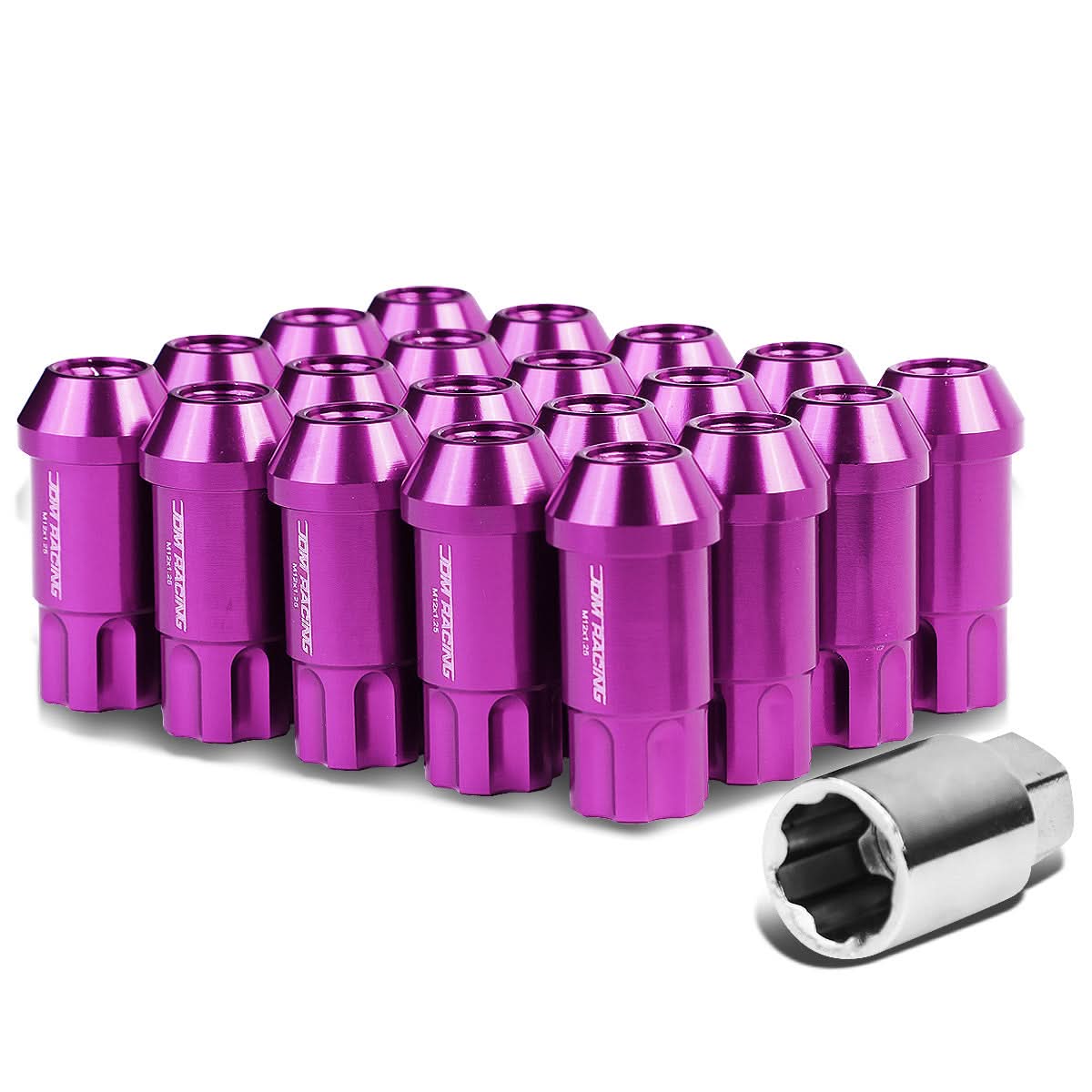Purple Aluminum Lug Nuts M12x1.25 L40 Style Extended 20pc Set