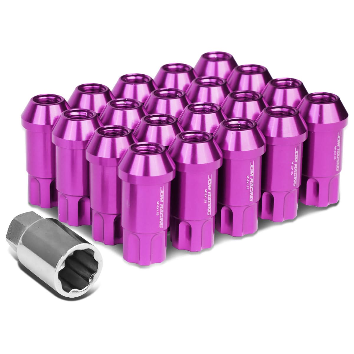 Purple Aluminum Lug Nuts M12x1.25 L40 Style Extended 20pc Set