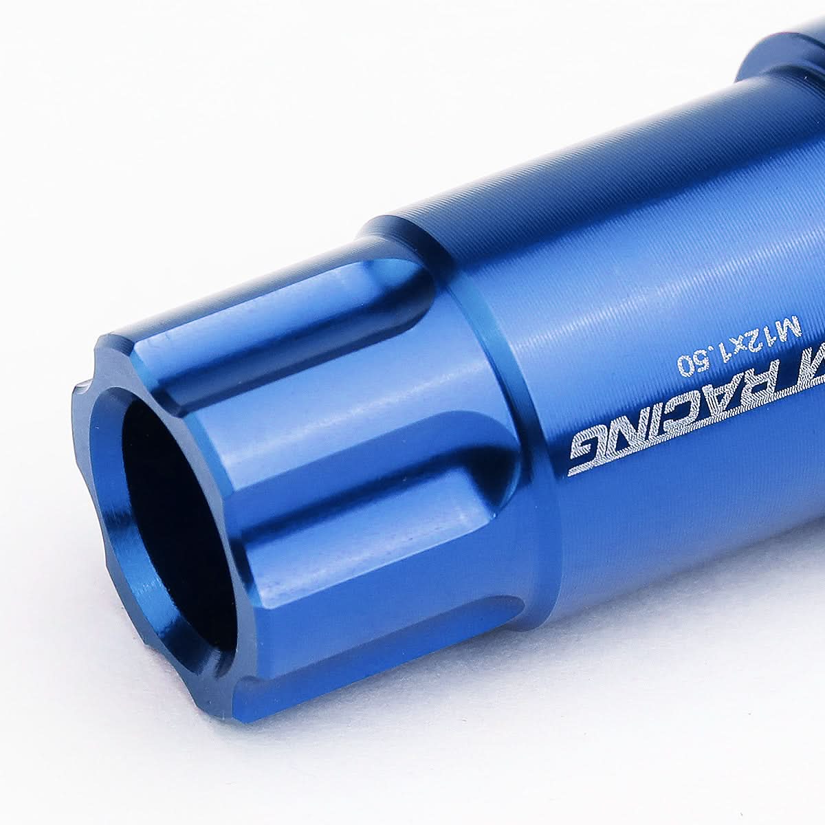 L40 Style Extended Open End Aluminum Lug Nuts M12x1.5 20pc Blue