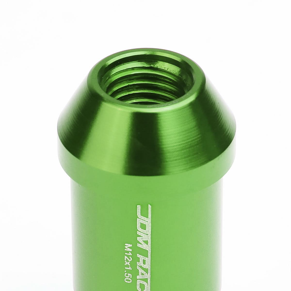 M12x1.5 L40 Style Extended Lug Nuts w/ Locks Green Aluminum 20pc