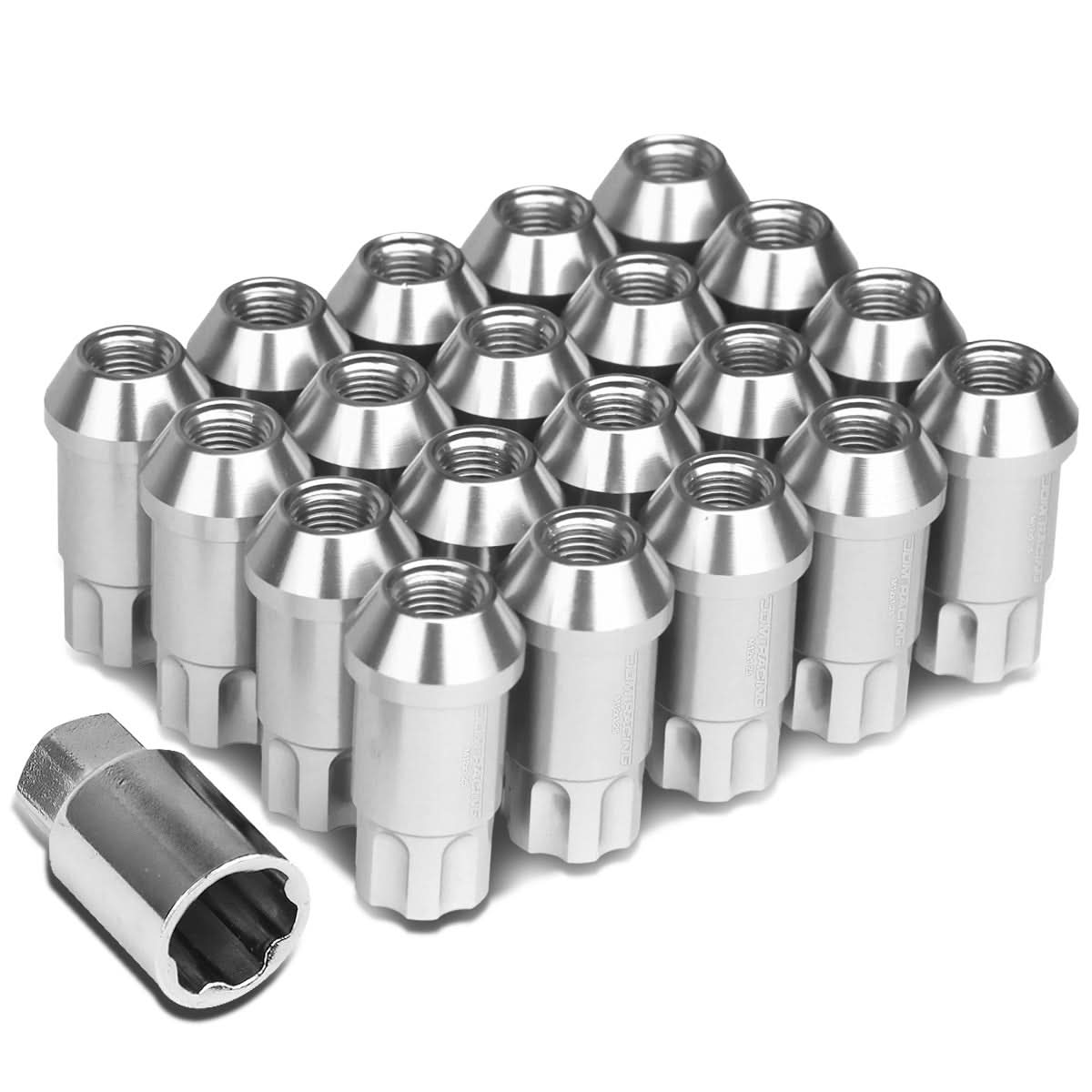 M12 x 1.5 Extended Open End Lug Nuts w/ Locks 20pc Set - Aluminum