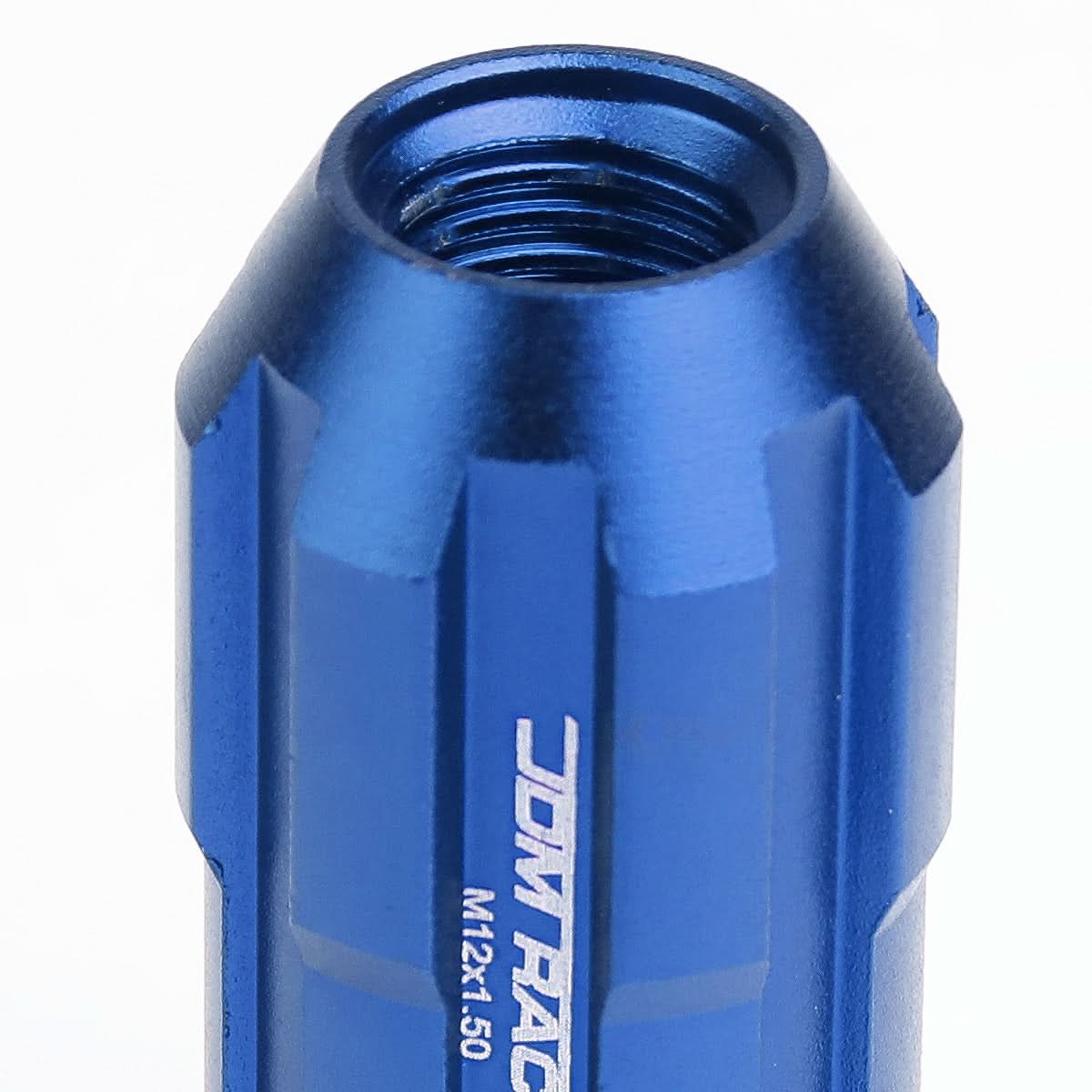 M12 x 1.5 Spline Lug Nuts Set with Locks - Blue Aluminum