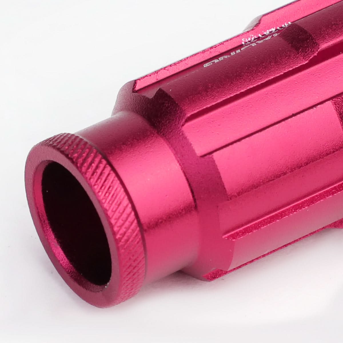 M12 x 1.5 Spline Extended Lug Nuts with Locks 20pc Set - Pink Aluminum