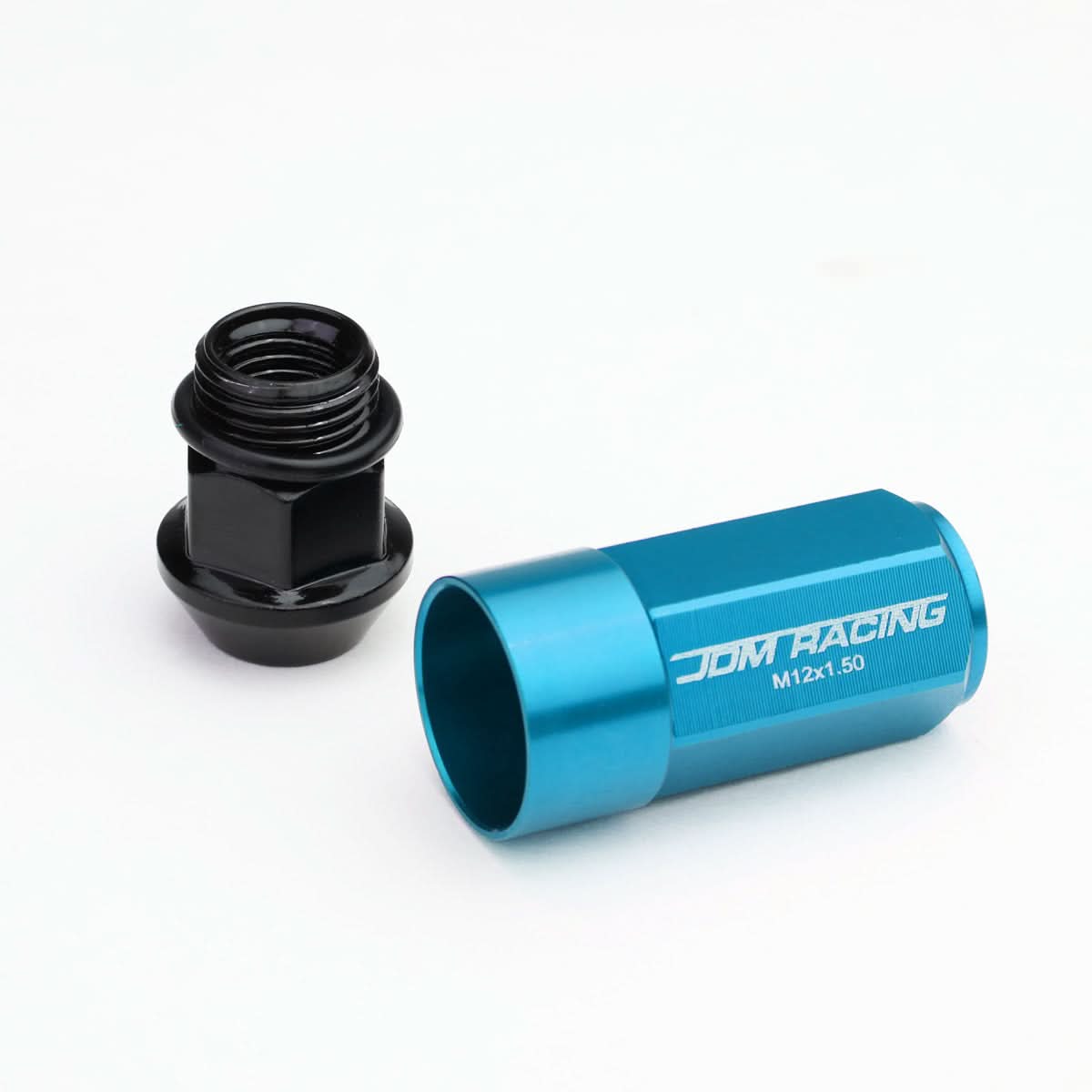 M12 x 1.5 Extended Aluminum Lug Nuts 20pc Set Light Blue