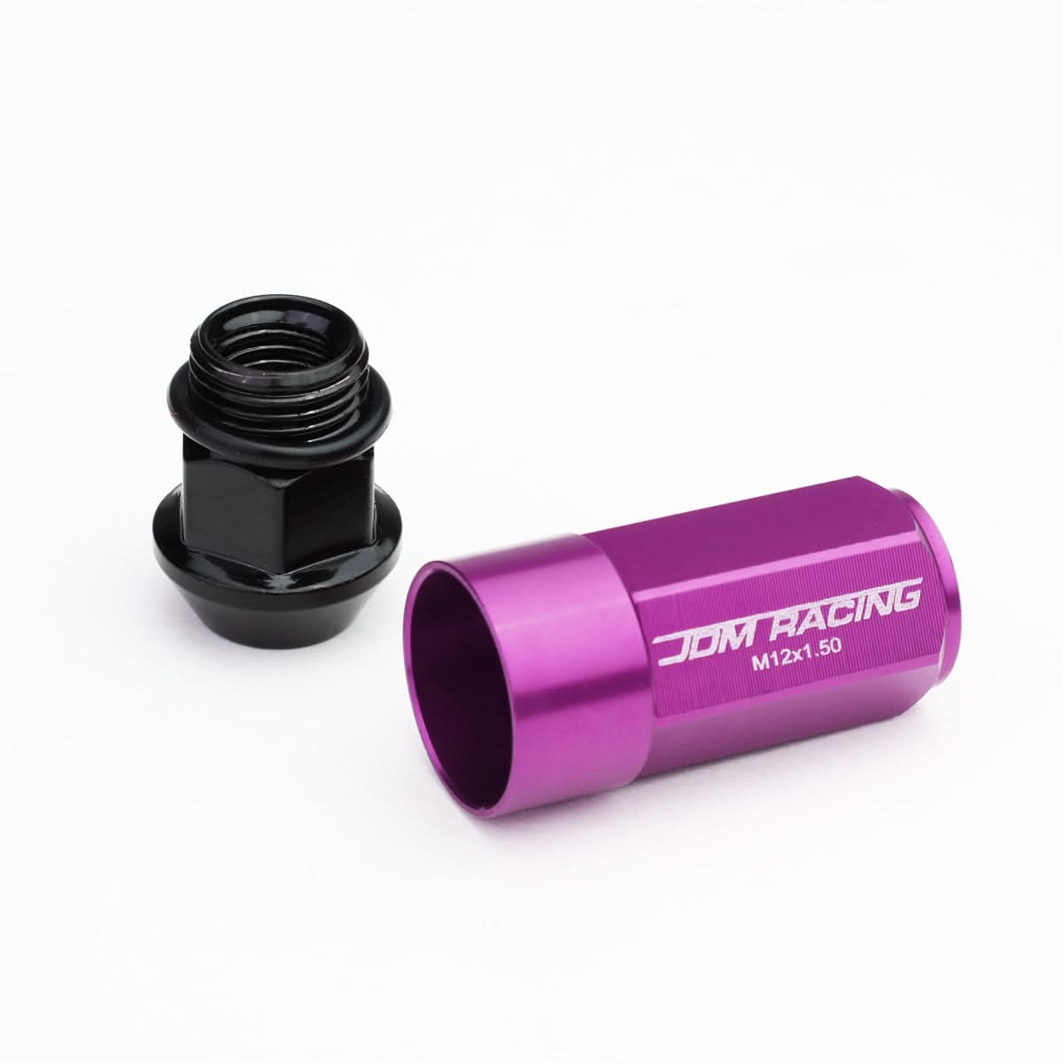 M12 x 1.5 Extended Aluminum Lug Nuts 20pc Set Purple Polyurethane