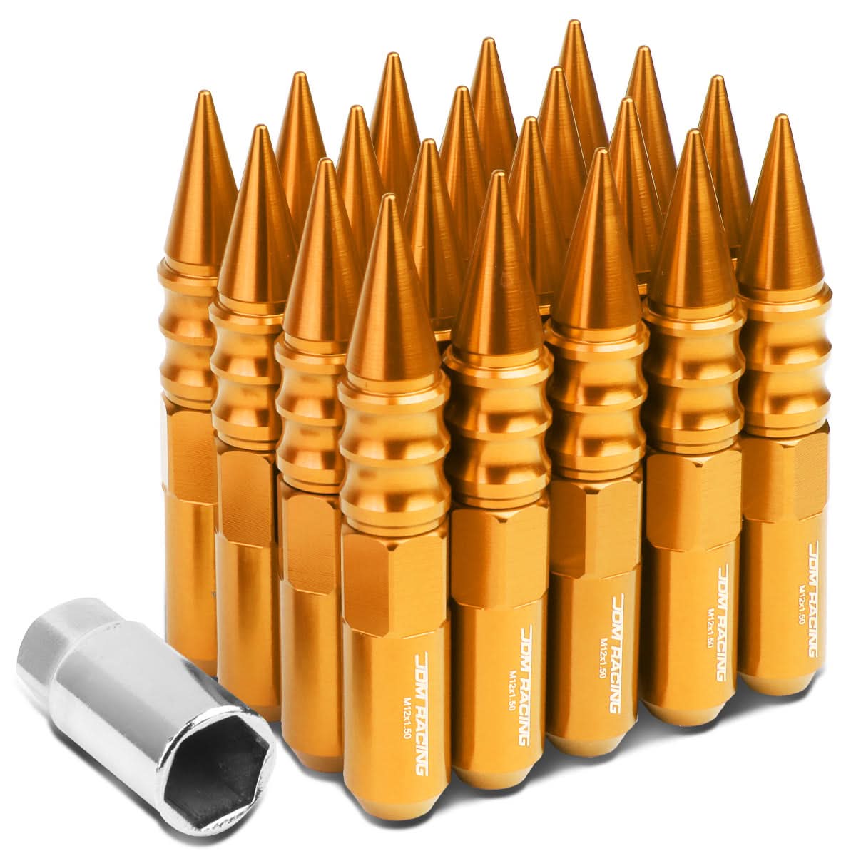Universal M12x1.5 400 Style Extended Spike Lug Nuts Aluminum 20pc