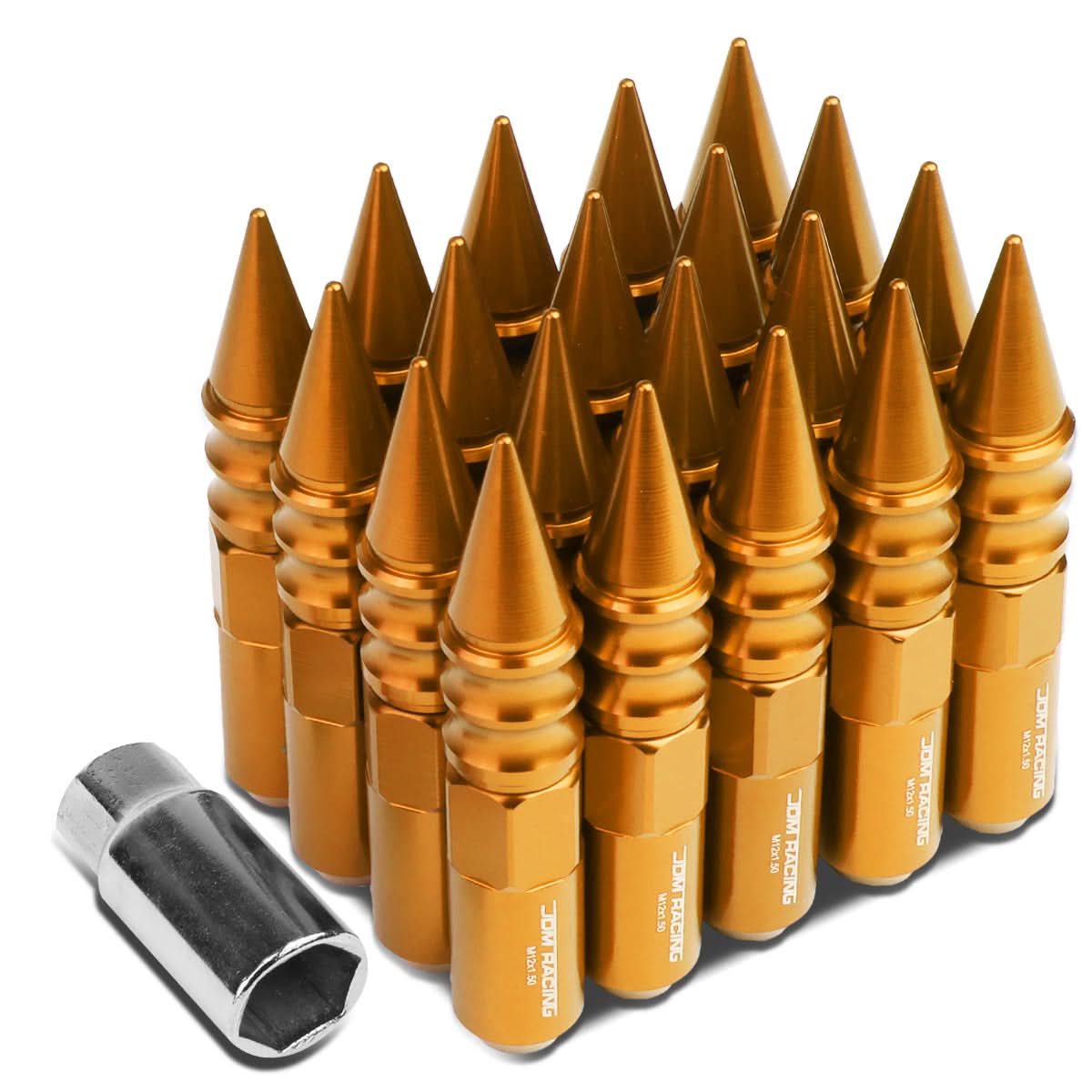 Universal M12x1.5 400 Style Extended Spike Lug Nuts Aluminum 20pc