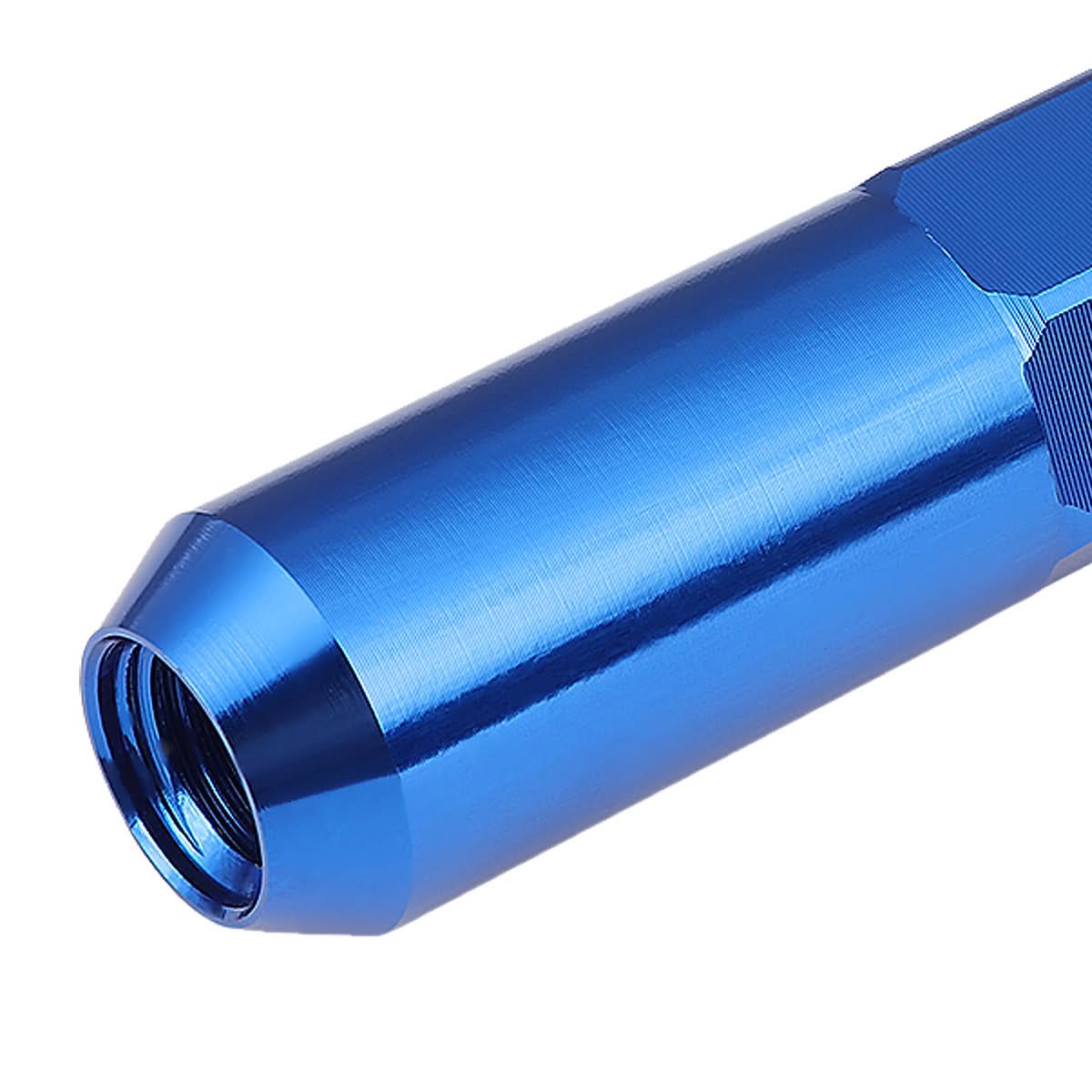 M12 x 1.5 60mm Aluminum Lug Nuts w/ Removable Spike 20pc Blue