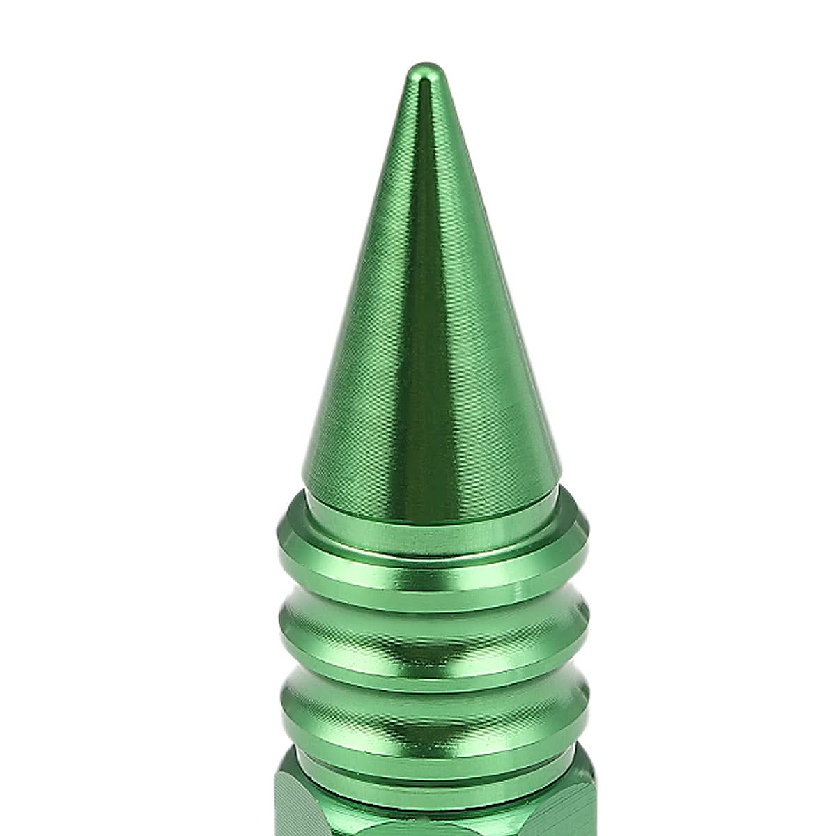 Aluminum Lug Nuts M12 x 1.5 w/ Removable Spike Green 20pc Set