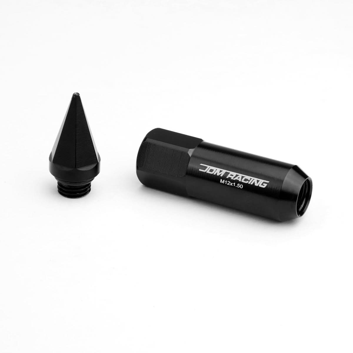 M12 x 1.5 Aluminum Lug Nuts 60MM/90MM w/ Removable Spikes 20PC Black