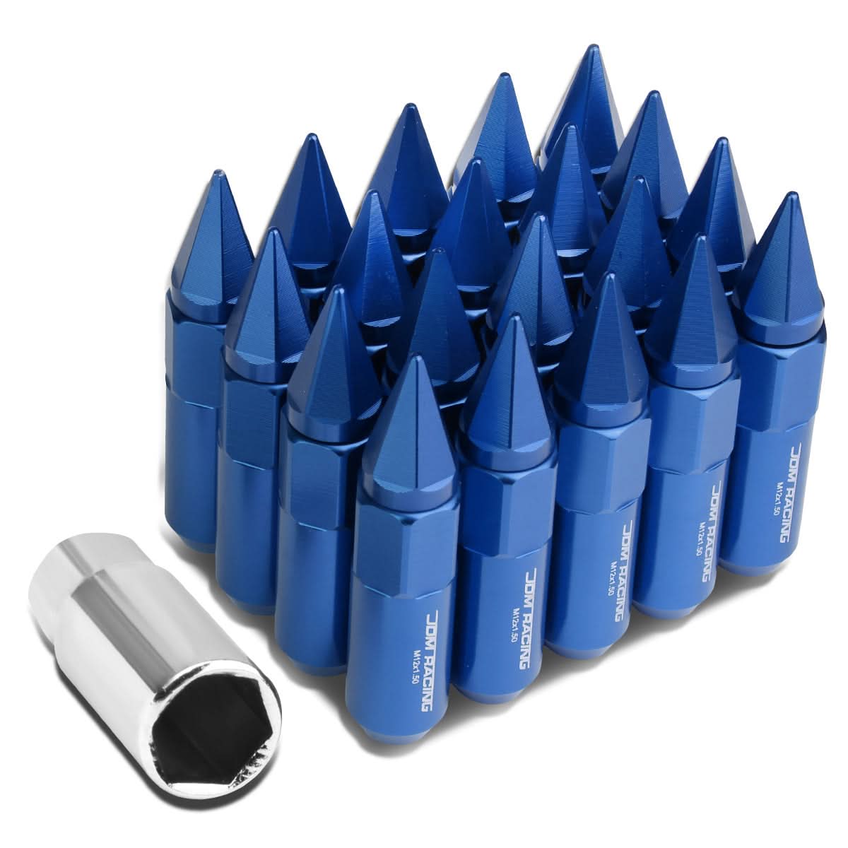 M12 x 1.5 60mm/90mm Spike Lug Nuts 20pc Set Aluminum