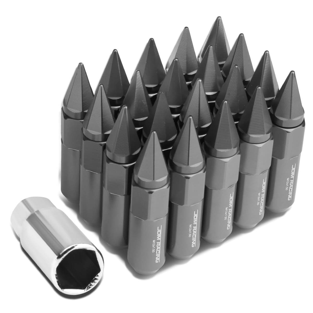 M12 x 1.5 60MM/90MM 400 Style Lug Nuts w/ Removable Spike 20pc Aluminum