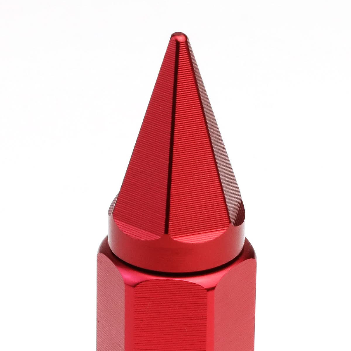 M12 x 1.5 Aluminum Spike Lug Nuts 60mm/90mm Red 20pc Set
