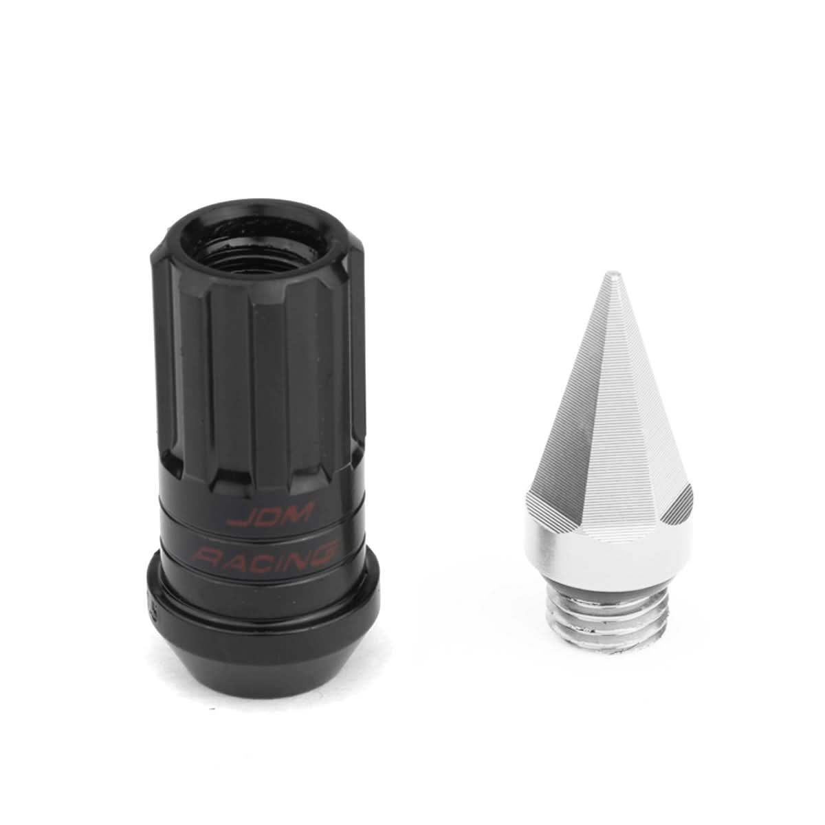M12 x 1.5 Extended Steel Lug Nuts w/ Removable Spike End 16pcs + 4 Locks