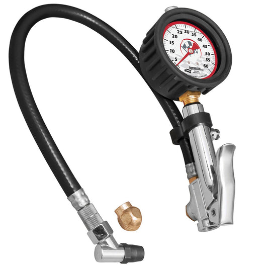Longacre Tire Gauge Quick Fill 0-60psi 2-1/2in Glow 52-52008