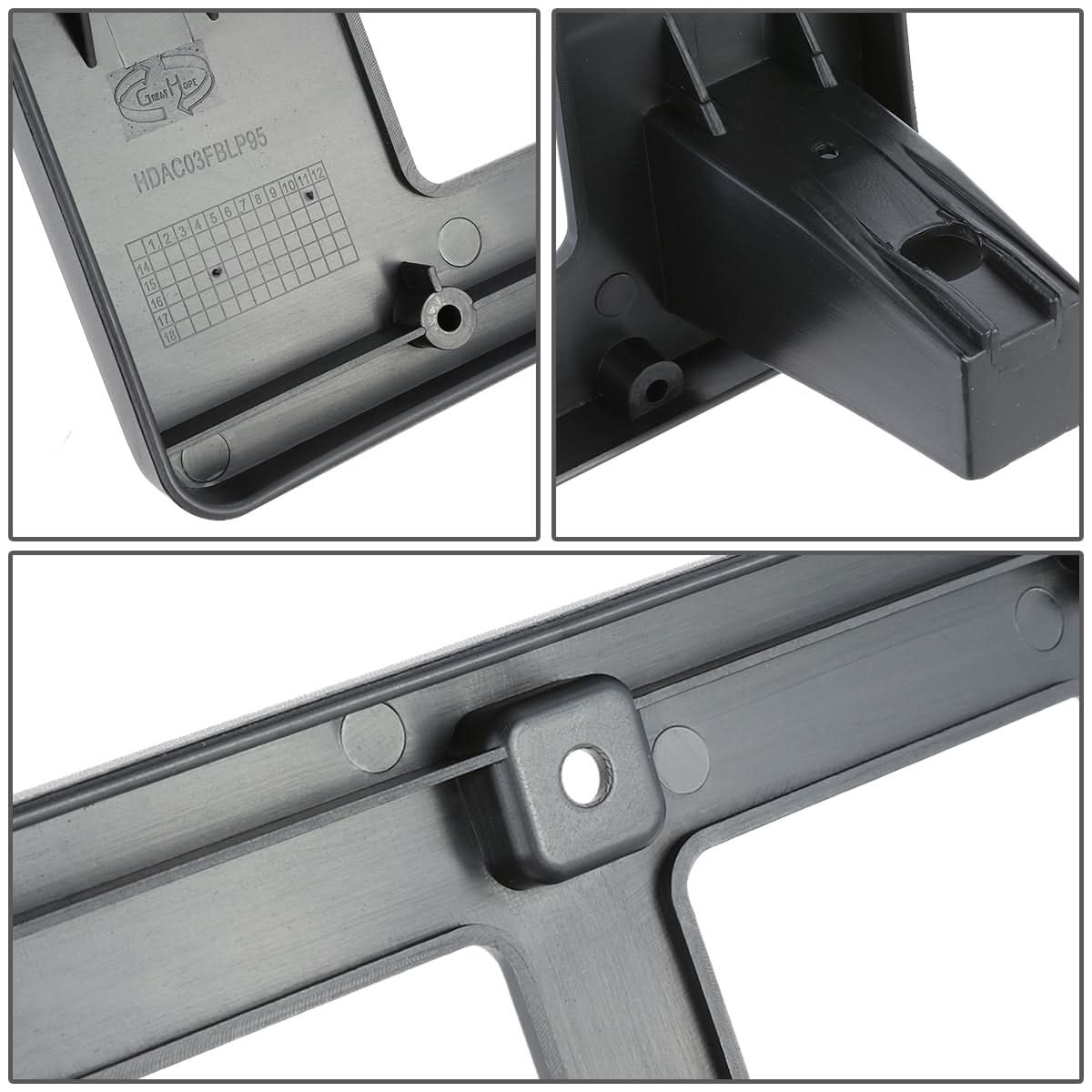 03-05 Honda Accord Front License Plate Mounting Bracket Black