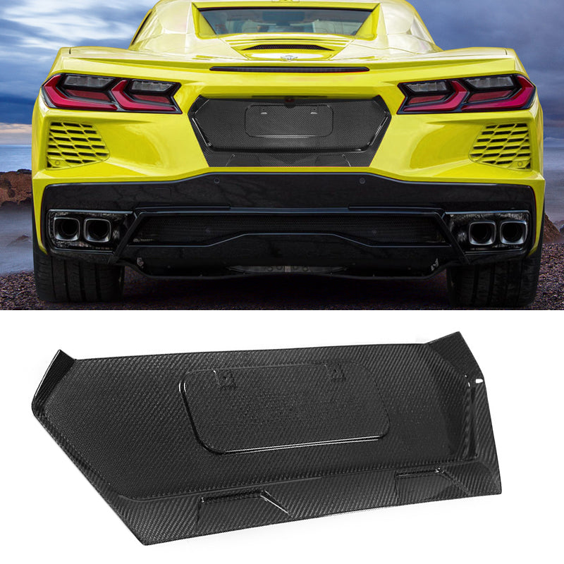 2020-2025 Chevrolet Corvette C8 Gloss Black License Plate Carbon Fiber