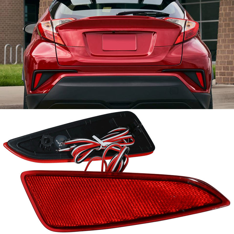 2018-2022 Toyota CHR Red Lens Rear Reflectors Lights Tail Lights