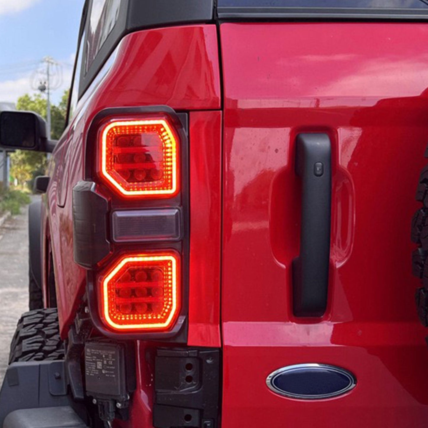 2021-2024 Ford Bronco Red LED Tail Lights Rear Lamps Assembly Pair