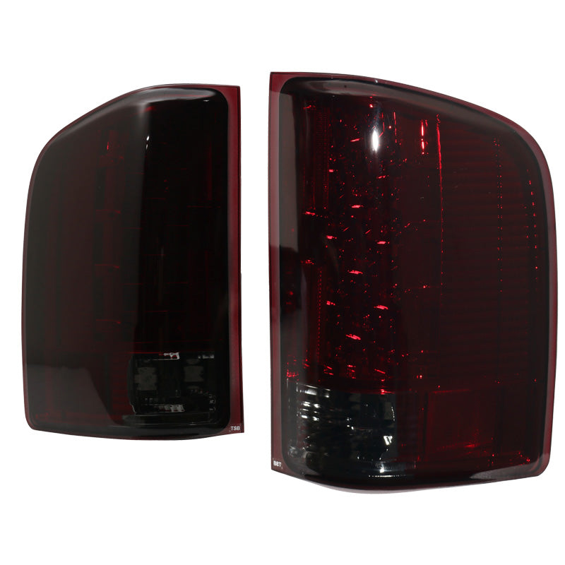 Fits 07-13 Chevy Silverado LED C Tail Light Housing Red Smoke Lens