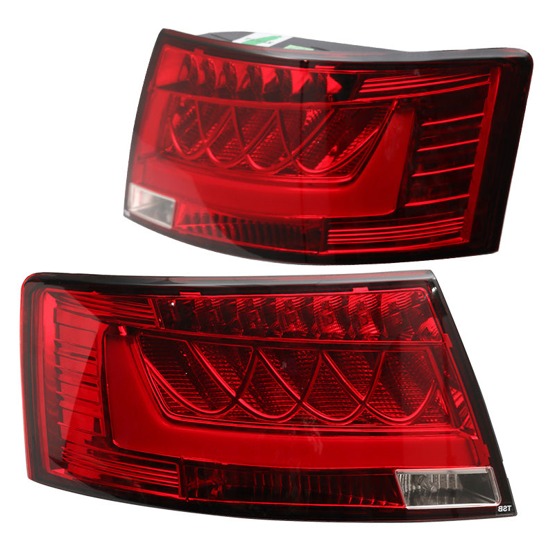 Fits 05-08 Audi A6 S6 Rear Tail Light Lamp Housing Red Clear Lens Pair