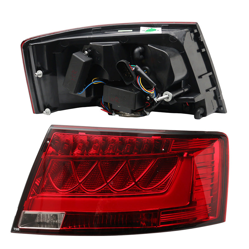 Fits 05-08 Audi A6 S6 Rear Tail Light Lamp Housing Red Clear Lens Pair