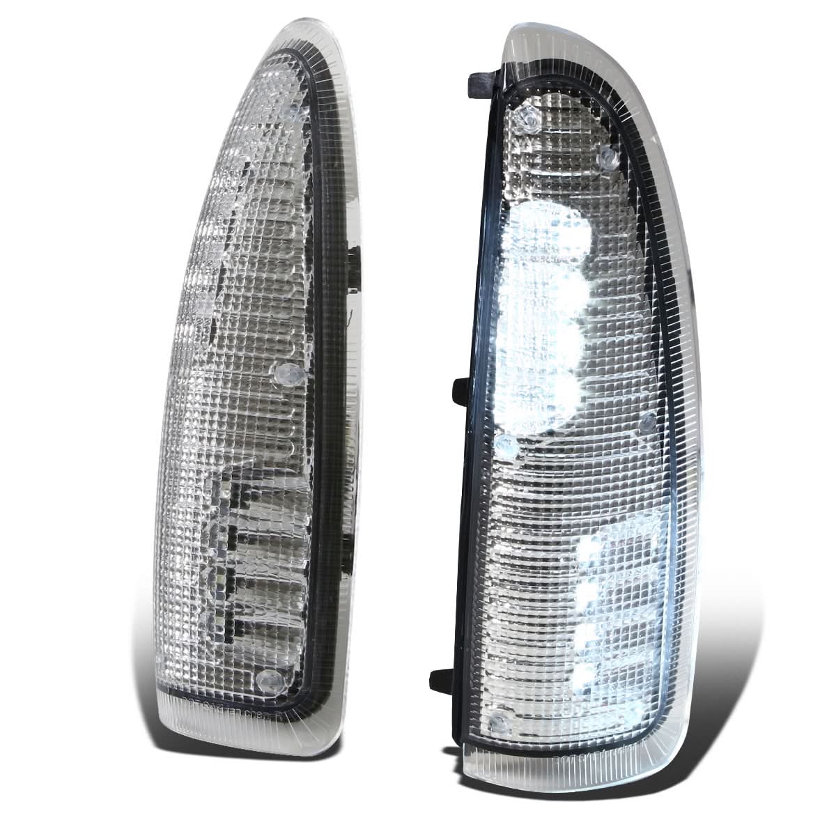 00-07 Ford Super Duty Towing Mirror Side Lights Chrome White LED