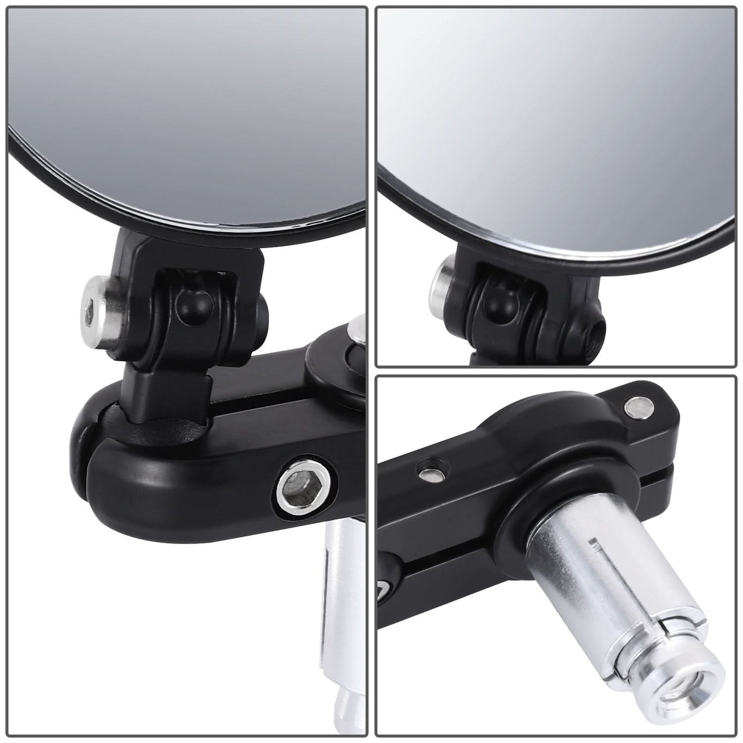 Motorcycle Bar End Mirror Black