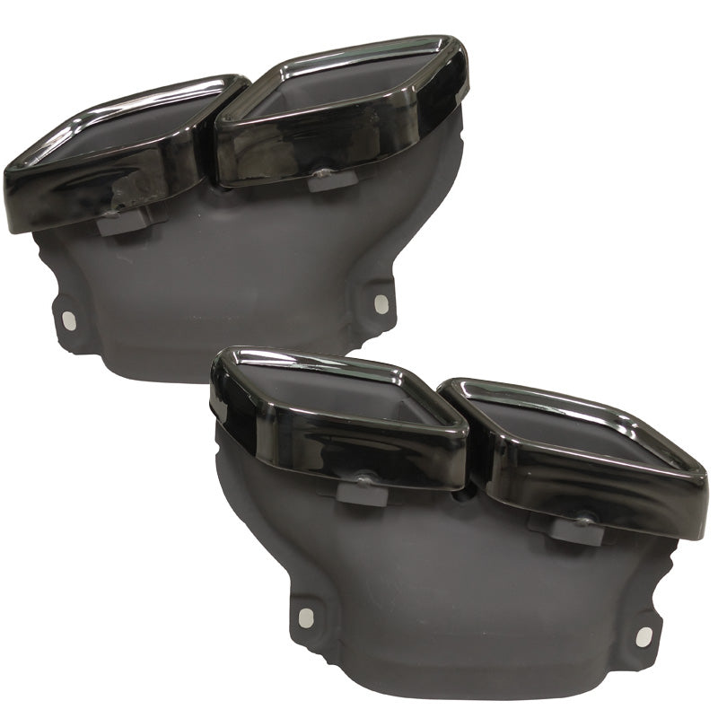 Fits 15-18 Benz GLE GLS SL W213 C-Class Exhaust Tips Black Chrome Pair