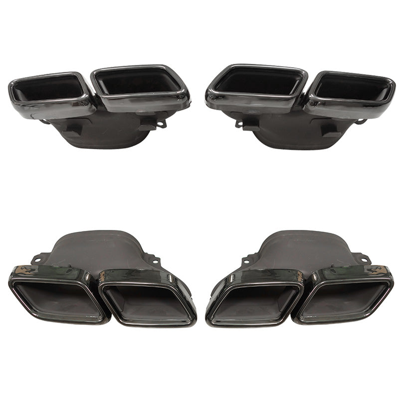 Fits 15-18 Benz GLE GLS SL W213 C-Class Exhaust Tips Black Chrome Pair