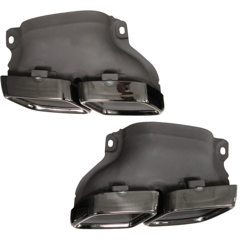 Fits 15-18 Benz GLE GLS SL W213 C-Class Exhaust Tips Black Chrome Pair