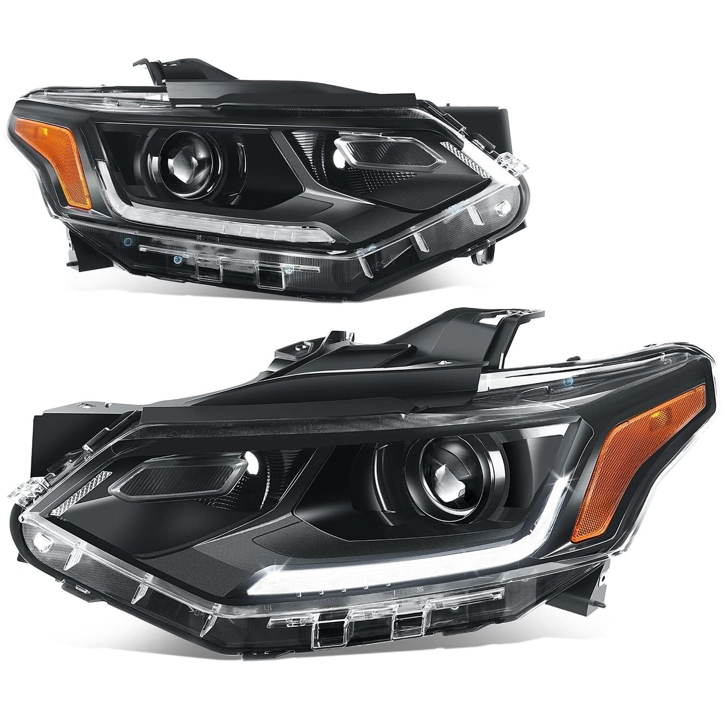 2018 Chevrolet Traverse OE Style Black Housing Headlights - Amber