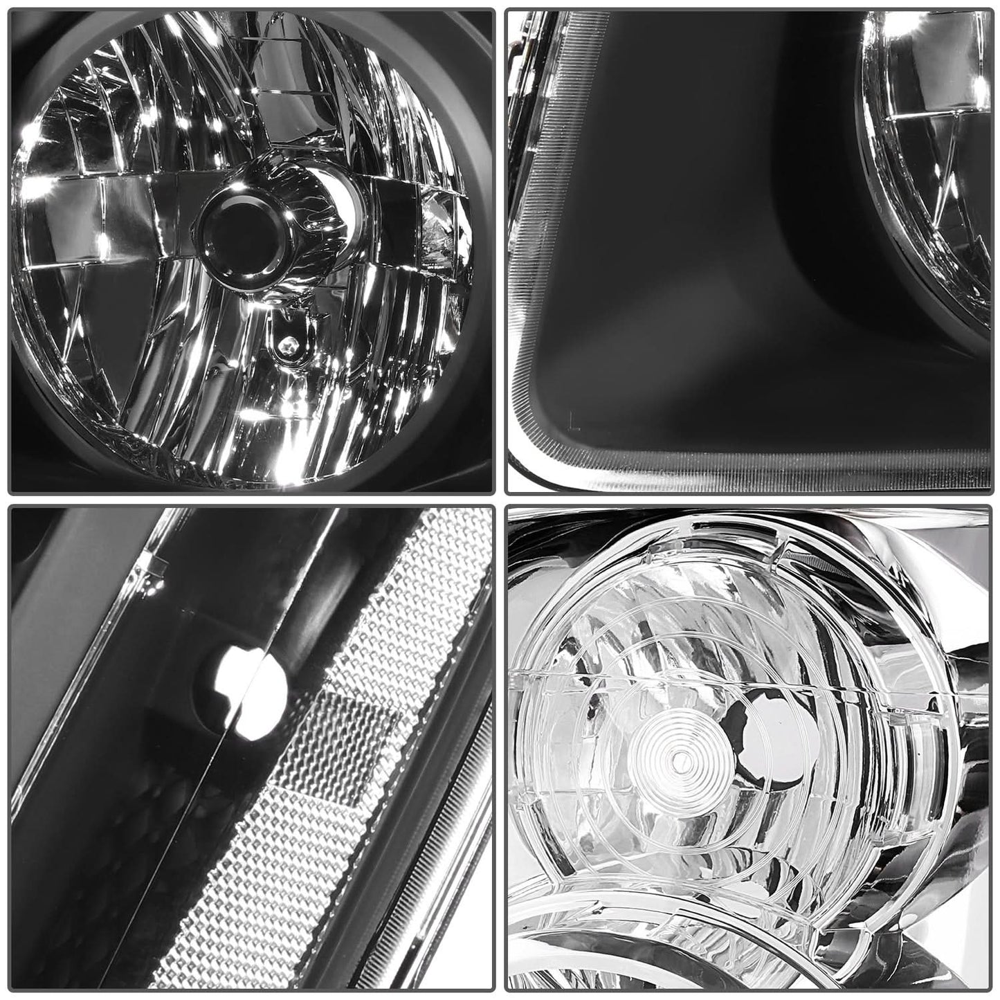 2007-2014 GMC Yukon Black Clear Headlights H13 Bulbs