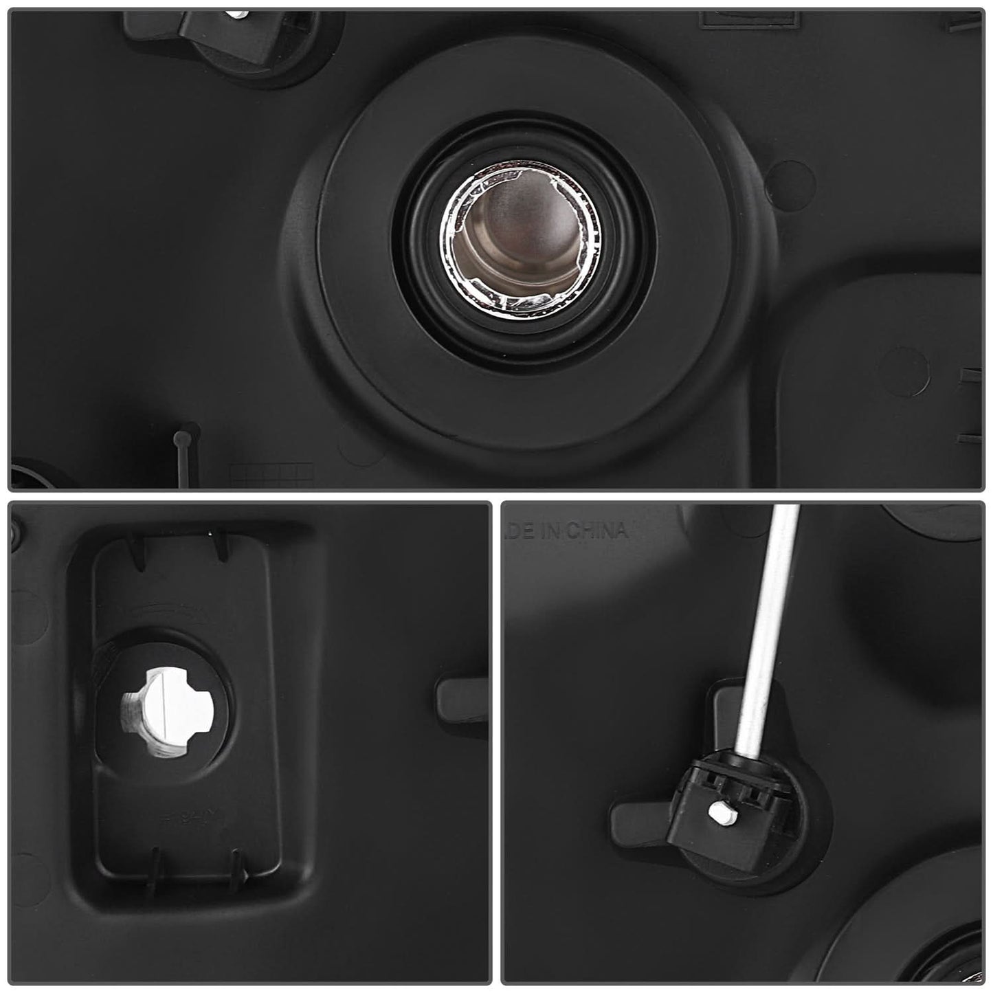 2007-2014 GMC Yukon Black Clear Headlights H13 Bulbs