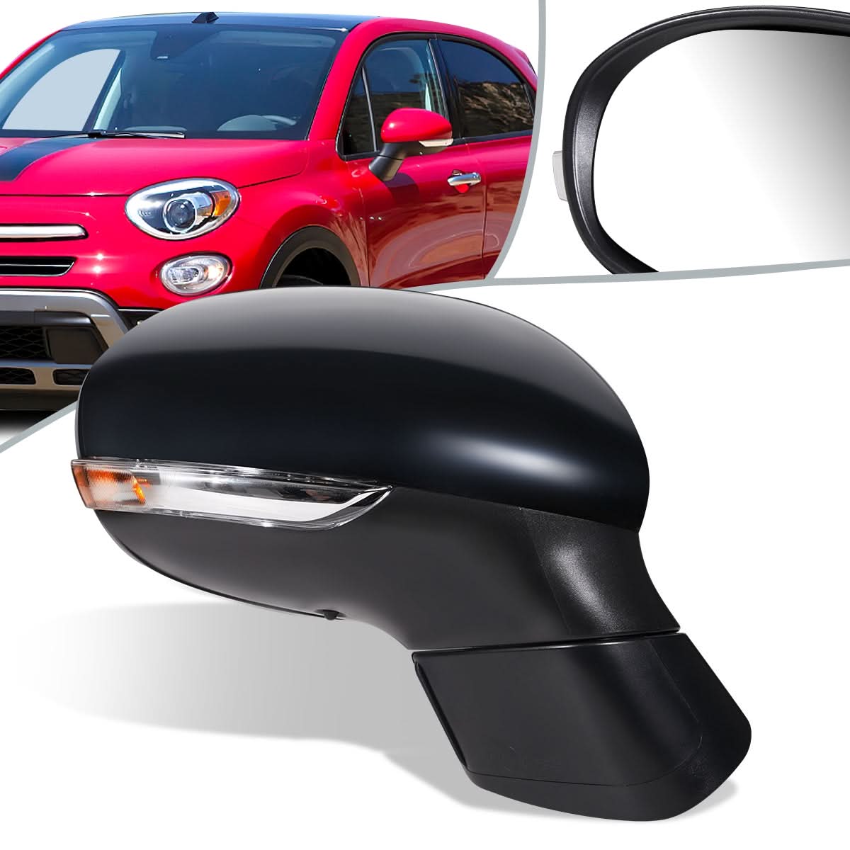 2013-2015 Fiat 500 OEM Style Power Heated Signal Folding Mirror