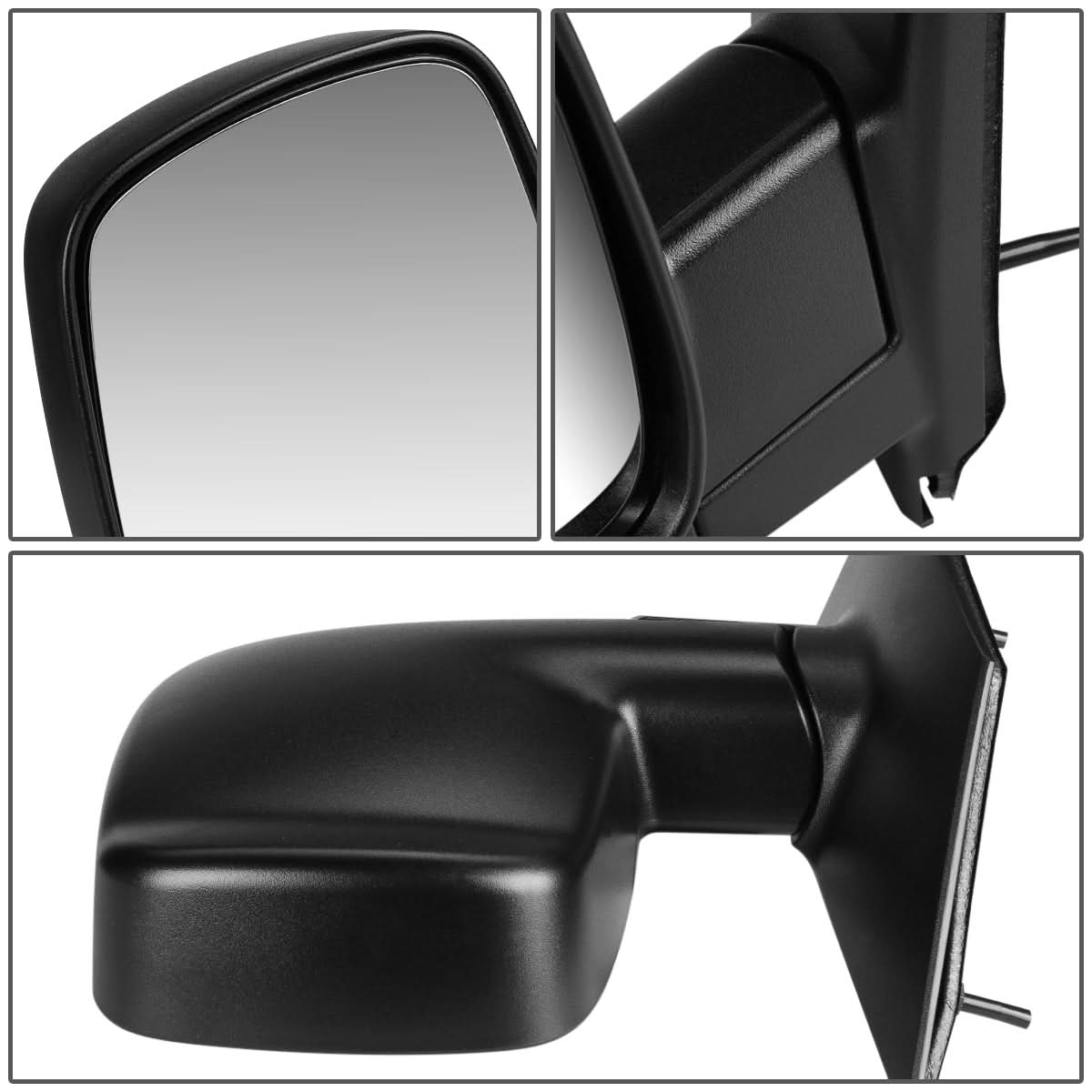 2003-2007 Chevrolet Express Manual Side Mirror Left Black Textured
