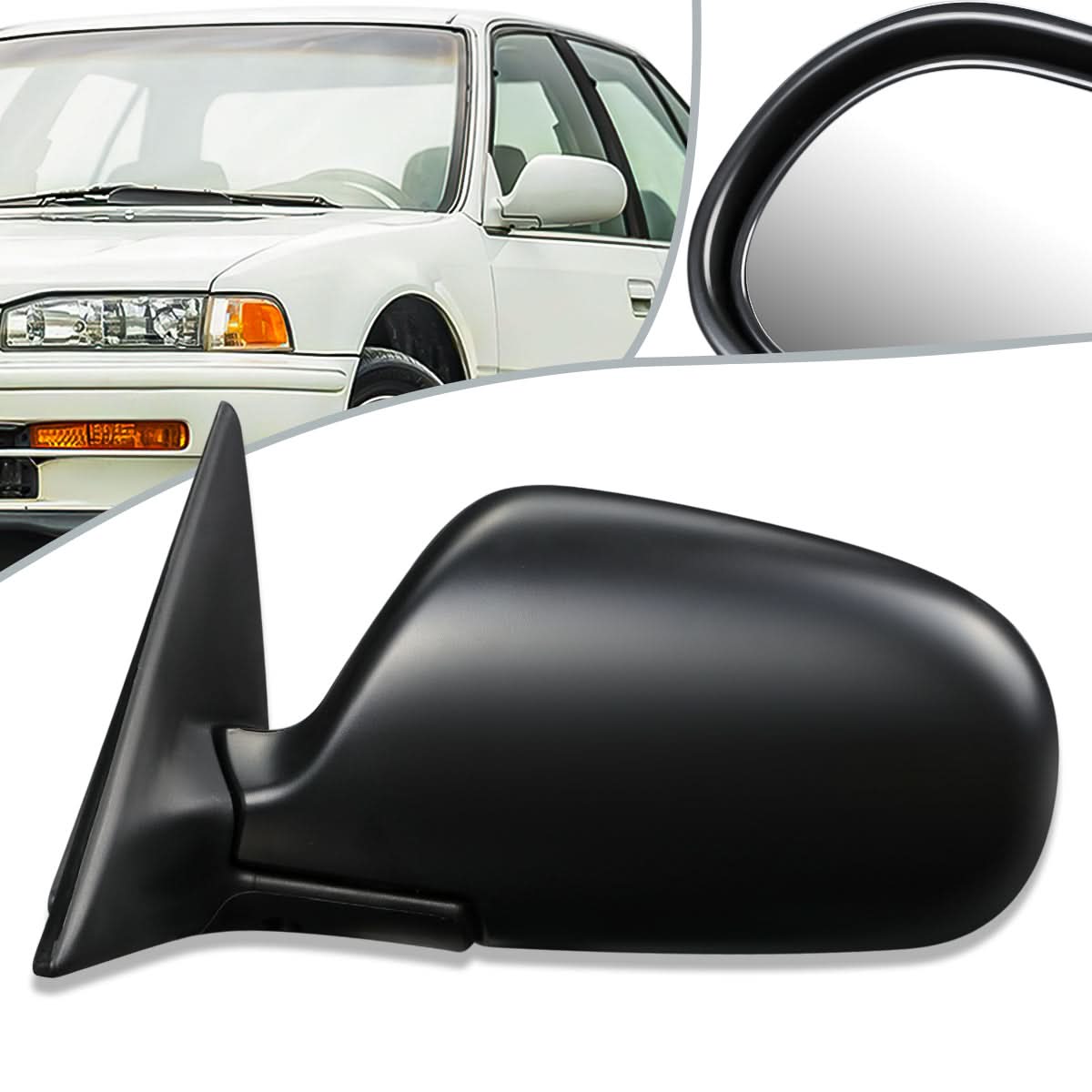 90-93 Honda Accord OEM Powered Folding Side Mirror Left