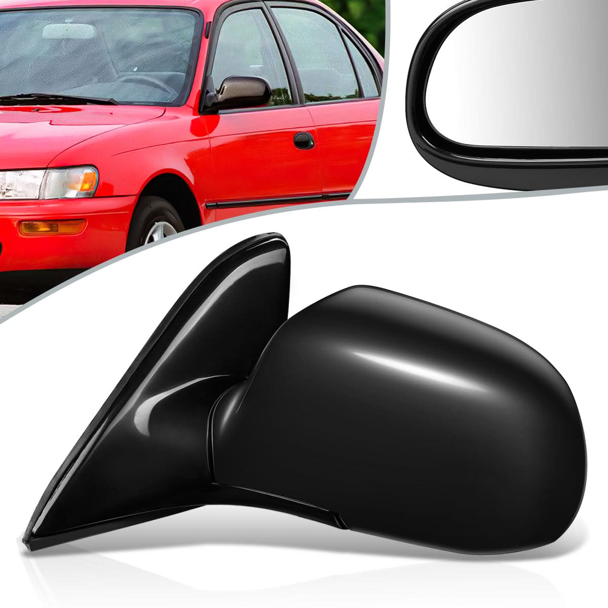 1993-1997 Toyota Corolla OEM Style Power Folding Side Mirror - Left