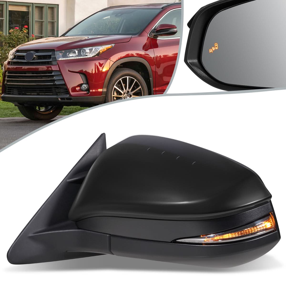 2014-2016 Toyota Highlander OEM Heated Power Folding Side Mirror Left