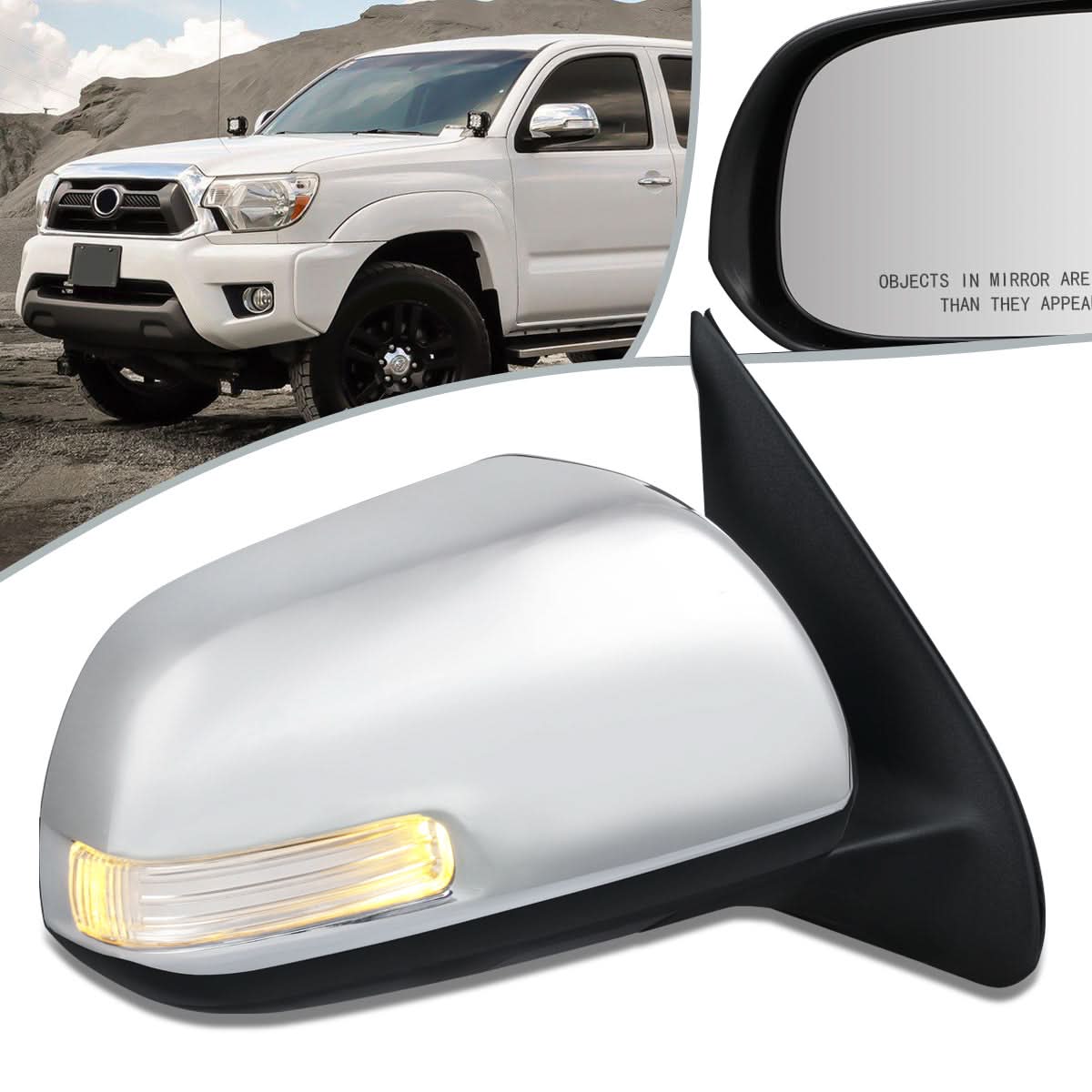 2012-2015 Toyota Tacoma OEM Power Folding Mirror - Right Chrome